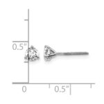 14k White Gold 1/2 carat Lab Grown Diamond VS+ F+ Round Complete Three Prong Screwback Stud Earrings - Image 5