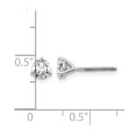 14k White Gold 5/8 carat Certified Lab Grown Diamond VS+ F+ Round Complete Three Prong Screwback Stud Earrings - Image 5