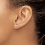 14k 5/8 carat Certified Lab Grown Diamond VS+ F+ Round Complete Three Prong Screwback Stud Earrings - Image 3