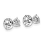 18k White Gold 3/4 carat Lab Grown Diamond VS+ F+ Round Complete Three Prong Screwback Stud Earrings - Image 3