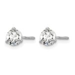14k White Gold 3/4 carat Certified Lab Grown Diamond VS/SI+ G+ Round Complete Three Prong Screwback Stud Earrings - Image 2