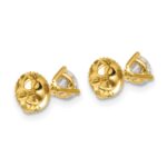 14k 3/4 carat Lab Grown Diamond VS/SI+ G+ Round Complete Three Prong Screwback Stud Earrings - Image 4