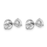 14k White Gold 1 carat Lab Grown Diamond VS+ F+ Round Complete Three Prong Screwback Stud Earrings - Image 4