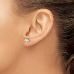 14k 1 carat Lab Grown Diamond VS/SI+ G+ Round Complete Three Prong Screwback Stud Earrings - Image 3