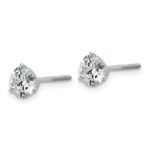 18k White Gold 1 1/2 carat Lab Grown Diamond VS+ F+ Round Complete Three Prong Screwback Stud Earrings - Image 2