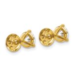 18k 1 1/2 carat Lab Grown Diamond VS+ F+ Round Complete Three Prong Stud Earrings - Image 3