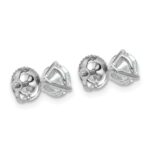 Platinum 1 1/2 carat Lab Grown Diamond VS+ F+ Round Complete Three Prong Screwback Stud Earrings - Image 3