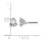 14k White Gold 1 1/2 carat Certified Lab Grown Diamond VS/SI+ G+ Round Complete Three Prong Screwback Stud Earrings - Image 5