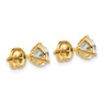18k 3 carat Certified Lab Grown Diamond VS+ F+ Round Complete Three Prong Screwback Stud Earrings - Image 3