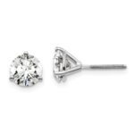 Platinum 6 carat Certified Lab Grown Diamond VS+ F+ Round Complete Three Prong Screwback Stud Earrings