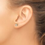 14k 5/8 carat Lab Grown Diamond VS+ F+ Princess Complete Four Prong Stud Earrings - Image 3