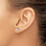 14k White Gold 1 carat Certified Lab Grown Diamond VS+ F+ Princess Complete Four Prong Stud Earrings - Image 3