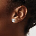 14k White Gold 5 carat Certified Lab Grown Diamond VS/SI+ G+ Princess Complete Four Prong Stud Earrings - Image 3