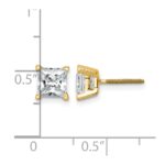 14k Princess Four Prong 2ct Screwback Post Earring Mountings with Backs - Image 4