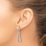 14k White Gold 1 5/8 carat Lab Grown Diamond VS/SI+ G+ Complete Dangle Loop Post Earrings - Image 3