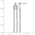 14k White Gold 2 carat Lab Grown Diamond VS/SI+ G+ Complete Dangle Post Earrings - Image 4