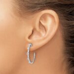 14k White Gold 3/8 carat Lab Grown Diamond VS/SI+ G+ Complete C-Hoop Post Earrings - Image 3