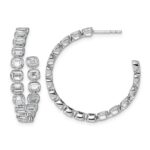 14kw 4 7/8ct Lab Grown Dia VS+ F+ Post East/West Emerald Hoop Earrings