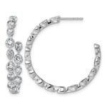 14kw 2 5/8ct Lab Grown Dia VS+ F+ Post Round/Pear Hoop Earrings