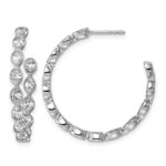 14kw 2 1/2ct Lab Grown Dia VS+ F+ Post Oval Hoop Earrings