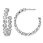 14kw 2 1/4ct Lab Grown Dia VS+ F+ Post East/West Pear Hoop Earrings
