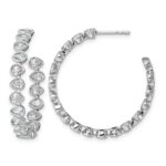 14kw 2 5/8ct Lab Grown Dia VS+ F+ Post East/West Pear Hoop Earrings