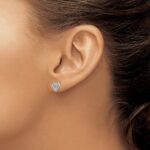 14k White Gold 1/8 carat Diamond Gemstone-Shaped Post Earrings - Image 3