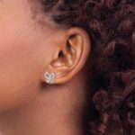 14k White Gold 1/6 carat Lab Grown Diamond VS/SI+ G+ Butterfly Post Earrings - Image 3