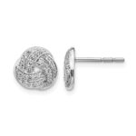 14k White Gold 1/4 carat Diamond Love Knot Post Earrings