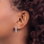 14k White Gold 1/3 carat Lab Grown Diamond VS/SI+ G+ and Created Ruby Complete Fashion Post Earrings - Image 3