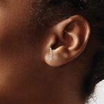 14k 1/6 carat Diamond Triangles Ear Climber Earrings - Image 3