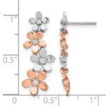 14k Rose and White Gold Diamond Earrings - Image 4