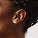 14k White Gold Diamond Earrings - Image 3