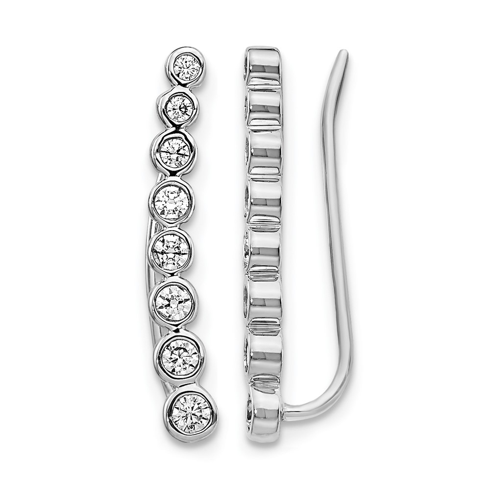 EM4149-040-WA-1.jpg 14k White Gold 3/8 carat Lab Grown Diamond VS/SI+ G+ Complete Ear Climber - Image 1