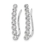 14k White Gold 3/8 carat Lab Grown Diamond VS/SI+ G+ Complete Ear Climber - Image 2