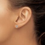 14k White Gold Diamond Initial D Post Earrings - Image 3