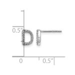 14k White Gold Diamond Initial D Post Earrings - Image 4