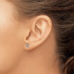 14k White Gold Diamond Initial H Post Earrings - Image 3