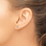 14k White Gold Diamond Initial J Post Earrings - Image 3