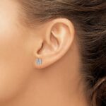 14k White Gold Diamond Initial M Post Earrings - Image 3