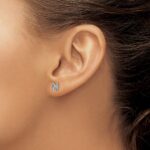 14k White Gold Diamond Initial N Post Earrings - Image 3