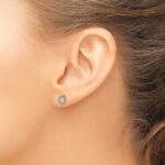 14k White Gold Diamond Initial O Post Earrings - Image 3