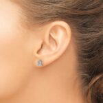 14k White Gold Diamond Initial Q Post Earrings - Image 3