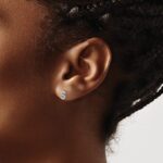14k White Gold Diamond Initial S Post Earrings - Image 3