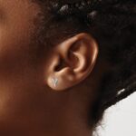 14k White Gold Diamond Initial Y Post Earrings - Image 3