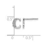 14k White Gold Diamond Initial C Post Earrings - Image 4