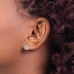 14k White Gold Diamond Initial D Post Earrings - Image 3