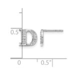 14k White Gold Diamond Initial D Post Earrings - Image 4
