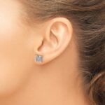 14k White Gold Diamond Initial M Post Earrings - Image 3