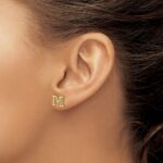 14k Diamond Initial M Post Earrings - Image 3